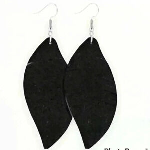 Leather Feather Earrings